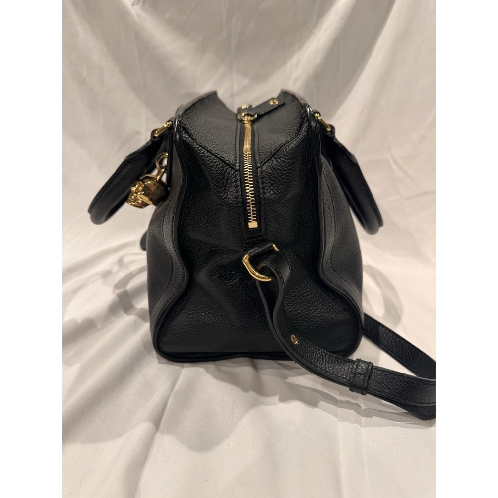Alexander McQueen Skull Crossbody Bag Black Pebbled Leather Gold Hardware - Picture 3 of 14